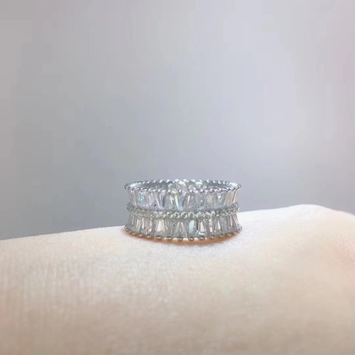 Buy Wedding Moissanite Diamond Ring 925 Sterling Silver Cubic Zirconia Band Ring online manufacture