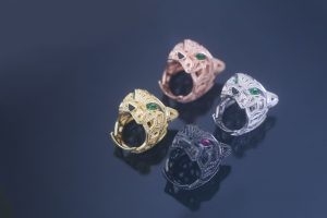 Buy Gold Plated Leopard Diamond Ring 925 Silver Jewelry OEM online manufacture