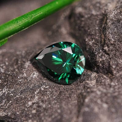 Good price Pear Emerald Cut 2 Carat Moissanite Loose Stone Gem VVS Clarity 1.5mm-10mm online