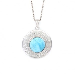 Buy Sunflower Retro Gold Plated 925 Larimar Sterling Silver Pendant Necklace online manufacture