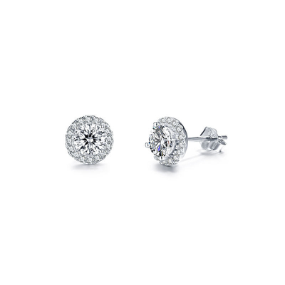 Buy 925 Sterling Silver Hip Hop Custom Moissanite Jewelry Stud Earrings 2ct Diamond online manufacture