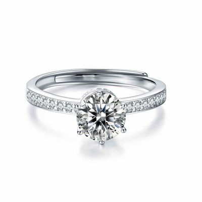Buy Round Moissanite Jewelry Women 1carat Moissanite Platinum Engagement Rings online manufacture
