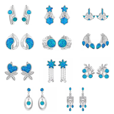 Good price Multicolor Small Gold Plated Sterling Opal Jewelry Stud Earrings for Women online