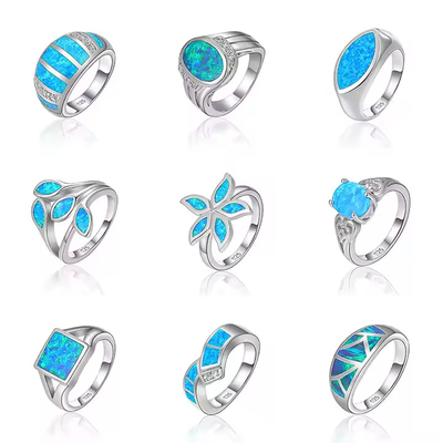 Good price Natural Gemstone Quartz Adjustable Sterling Opal Jewelry 925 Sterling Silver ring online