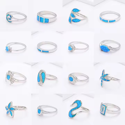 Good price Vintage S925 Sterling Silver Opal Ring Band Charm Jewelry Customized online