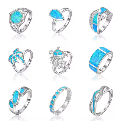 Good price Engagement Wedding Stone Sterling Opal Jewelry Rings White Gold Plated online