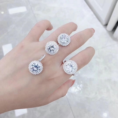 Good price Custom CZ Eternity Band 925 Sterling Silver Rings Zircon Nailed Shape 16.6g online