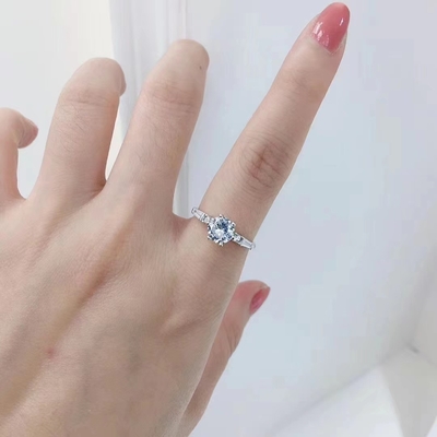 Good price Sparkling Round Clear 925 Sterling Silver Cubic Zirconia Band Ring CZ for Engagement online