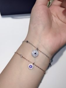Good price S925 Silver Rhodium Evil Blue Eye Necklace Talismans Chain 5A Zirconia online