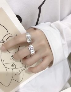 Good price 8A Cubic Zirconia CZ Women'S 925 Sterling Silver Rings For Couple online