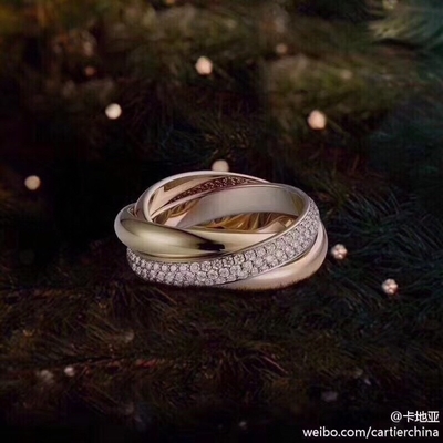 Buon prezzo 3 in1 925 anelli in argento sterling 18K oro micro zirconia intarsiato per il matrimonio in linea