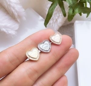 Good price Heart Stud 925 Sterling Silver Hypoallergenic Silver Drop Cubic Zirconia Earrings online