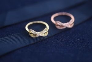 Good price 18K Gold Plated 925 Sterling Silver Rings Cubic Zirconia Paved Diamond OEM online