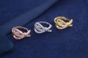 Good price Bow Knot 925 Sterling Silver Rings Adjustable For Women 2mm-10mm online