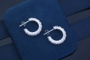 Good price Valentines 925 Sterling Earrings Stud Diamond Hoop 6mm online
