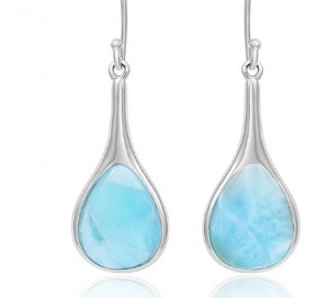 Good price Blue Sterling Larimar Silver Jewelry Drop Earrings For Women online