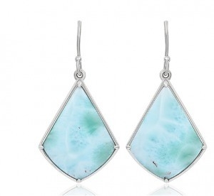 Good price Gemstone Larimar Silver Jewelry Mini Diamond Teardrop Earrings online