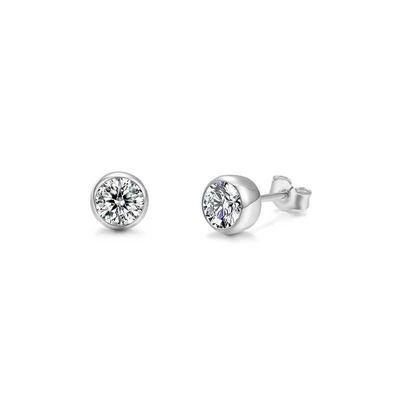 Good price Platinum Moissanite Stud Earrings 1 Ct Diamond Anniversary Jewelry online